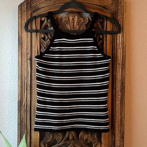 Cloud Chaser Striped Black Knit Tank Top